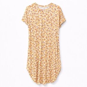 Floral Short Sleeve Swing Dress • Yellow Multi • Size L